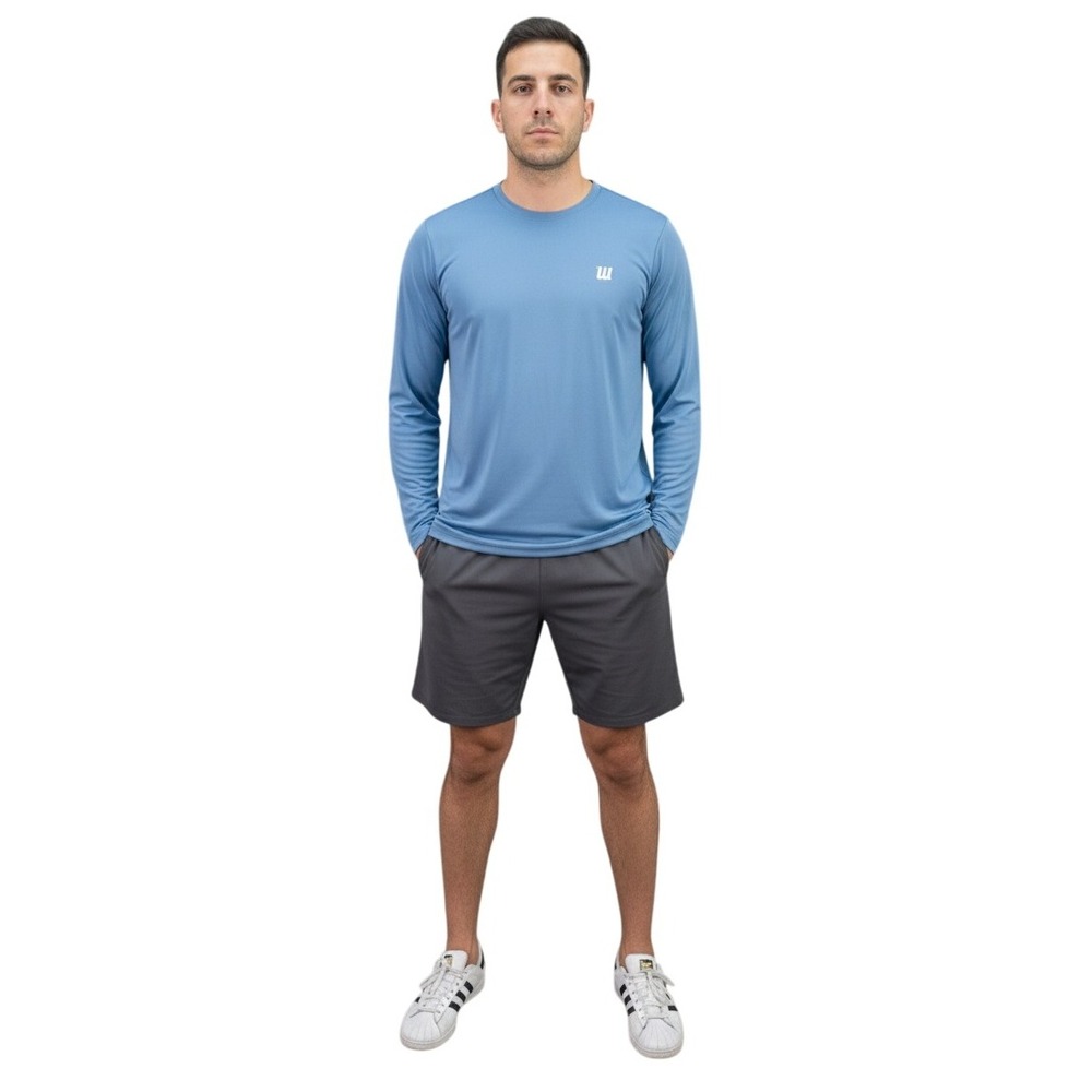 Men's Activewear Long Sleeve Shirt‎ Athletic Wilson Periwinkle Size Large Blue